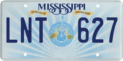 MS license plate LNT627