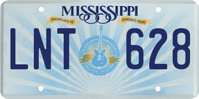 MS license plate LNT628