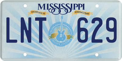MS license plate LNT629