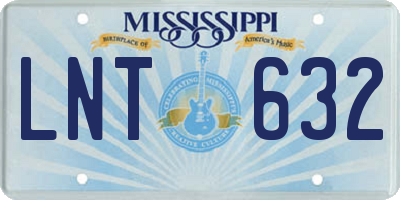 MS license plate LNT632