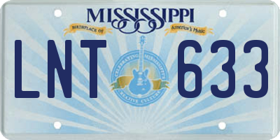 MS license plate LNT633