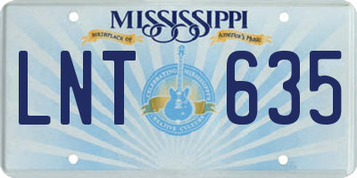 MS license plate LNT635
