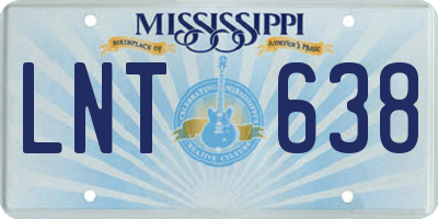 MS license plate LNT638