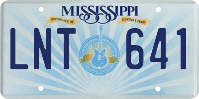 MS license plate LNT641