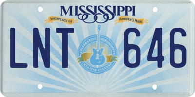 MS license plate LNT646
