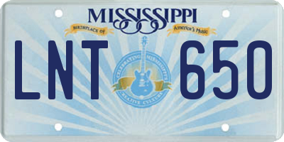 MS license plate LNT650