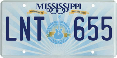 MS license plate LNT655