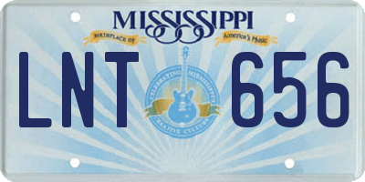 MS license plate LNT656