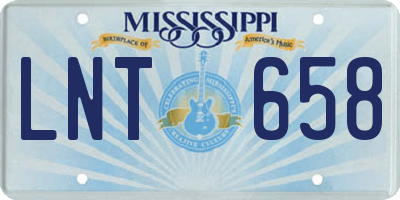 MS license plate LNT658