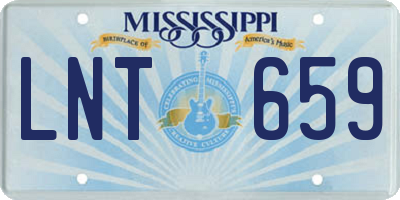 MS license plate LNT659
