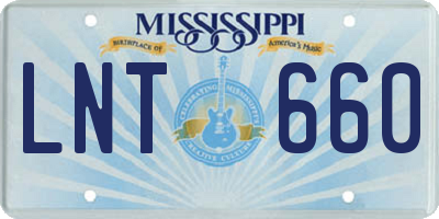 MS license plate LNT660