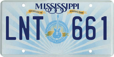 MS license plate LNT661