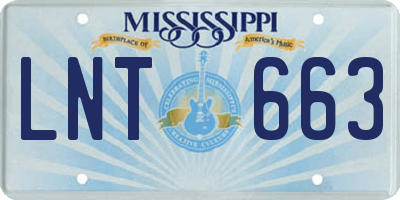 MS license plate LNT663