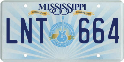 MS license plate LNT664