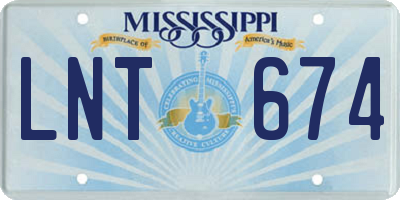 MS license plate LNT674