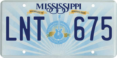 MS license plate LNT675