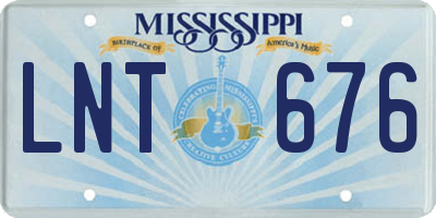 MS license plate LNT676