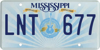 MS license plate LNT677