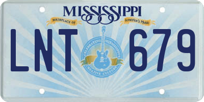 MS license plate LNT679