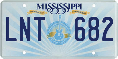 MS license plate LNT682