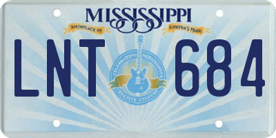 MS license plate LNT684