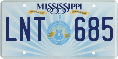 MS license plate LNT685
