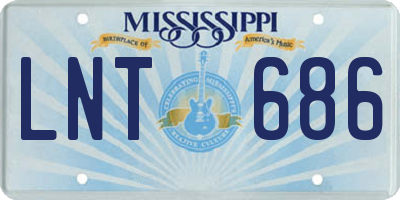 MS license plate LNT686