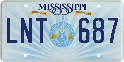 MS license plate LNT687