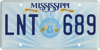 MS license plate LNT689