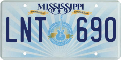 MS license plate LNT690