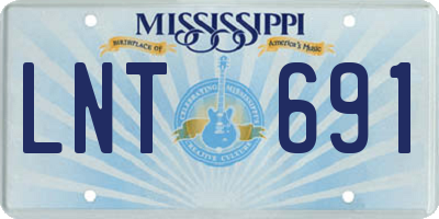 MS license plate LNT691