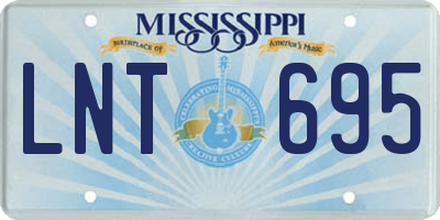 MS license plate LNT695