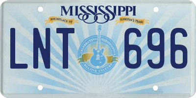 MS license plate LNT696