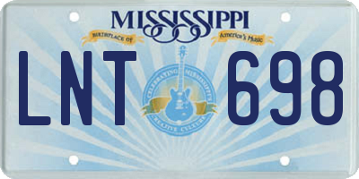 MS license plate LNT698