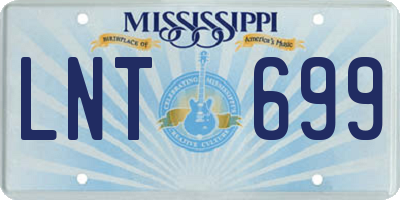 MS license plate LNT699