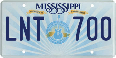 MS license plate LNT700