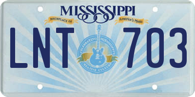 MS license plate LNT703
