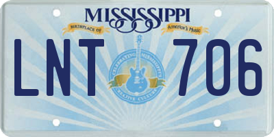 MS license plate LNT706