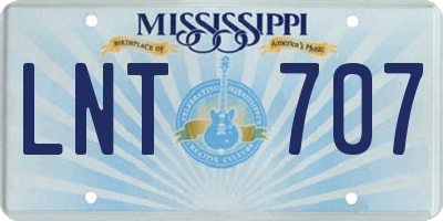 MS license plate LNT707