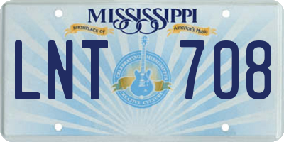 MS license plate LNT708