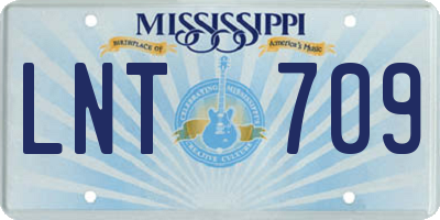 MS license plate LNT709
