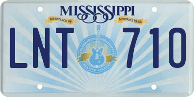 MS license plate LNT710
