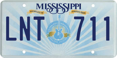 MS license plate LNT711