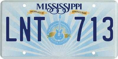 MS license plate LNT713