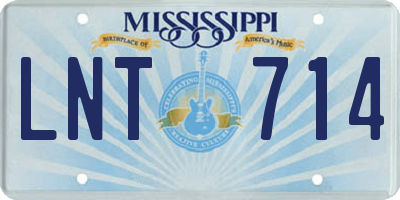 MS license plate LNT714