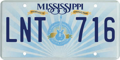 MS license plate LNT716
