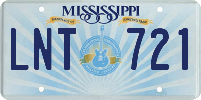 MS license plate LNT721