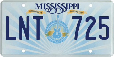 MS license plate LNT725