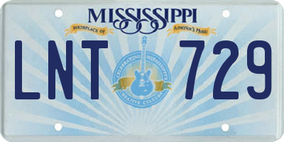 MS license plate LNT729