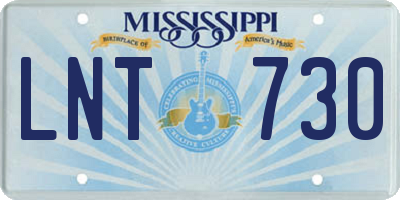 MS license plate LNT730